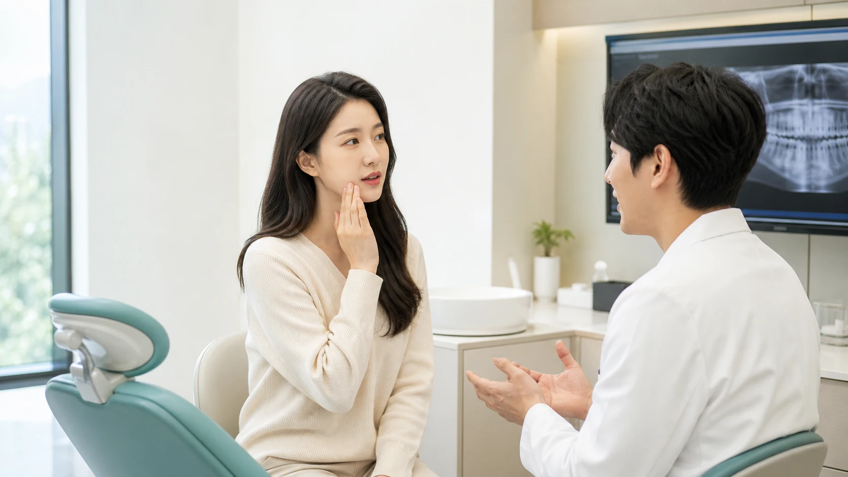 주변 치과 찾기 상황에서 안전한 대처를 준비하는 모습