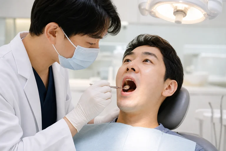 깨진 어금니 상태와 진료 준비를 설명하는 사진